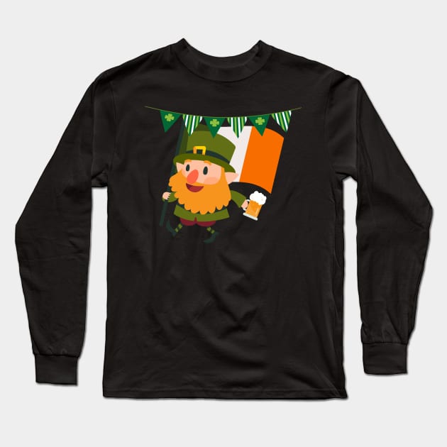 Goblin St. Patrick's Day green Irish Ireland gift Long Sleeve T-Shirt by Littlelimehead